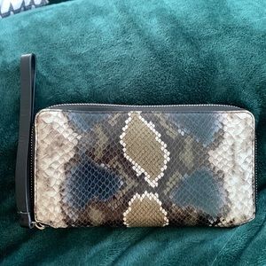 All Saints Snake Skin Zippered Wallet